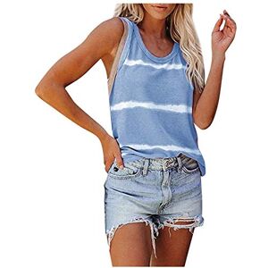 Janly Clearance Sale Ladies Summer Vest , Fashion Womens Prints Stripes Casual Basic Strappy Sling Sleeveless Tank Tops , for St Patrick's Day Easter (Blue-L)