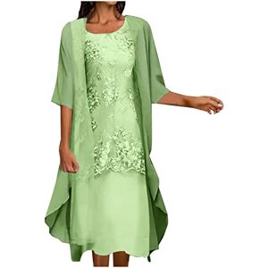 Womens Dresses 0414a4451 Womens Casual Dresses Elegant Sleeveless Crewneck Dress and Plain Cardigan Two-Piece Suit Fashion V Neck Dress Long Sleeve Coat Two-Piece Set Dress Green Clearance Wedding Going Out Size 6-18