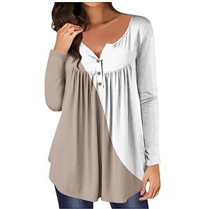 Womens Tops,Ladies Tops Long Sleeve Tops Women Gym Tops for Women UK Tunic Tops for Women UK Basic Tops Women Womens Summer Tops Ladies Gym Top Cotton Tops for Women Wome(Khaki,XL)