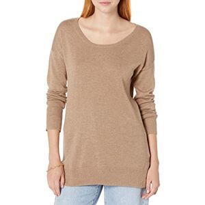 Amazon Essentials Women's Lightweight Long-Sleeved Scoop Neck Tunic Jumper (Available in Plus Size), Camel Heather, XS