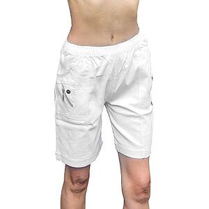 Vera Tucci Caprice Shorts Casual Shorts - Ladies Capri Shorts Trousers Pants Elastic Waist Shorts for Women - White T5