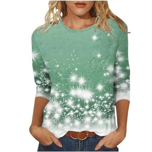 Amazon Warehouse Clearance ZzCityTK Christmas Jumpers for Women UK Casual Crew Neck UK Size Party Elegant Sweater Xmas Festival 3/4 Sleeve T Shirts Tops Mid-Length Vintage for Work Office Round Neck Sweatshirts
