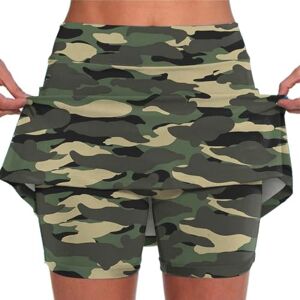 SRTUMEY Women's Summer Casual Camouflage Print Skirt Mid Rise Skirts Sport Skirts for Womens