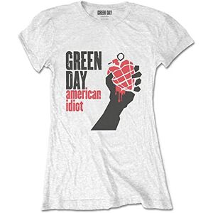 Band Monkey Green Day Ladies T-Shirt American Idiot White (Medium)