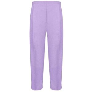 MyShoeStore Ladies Womens Half Elasticated Trouser Stretch Waist Casual Office Work Formal Trousers Pants with Pockets Plus Big Size (Lilac, 22/25)
