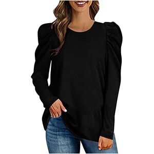 Funaloe Halloween Christmas Fall Winter Clothing Clearance Sale Long Sweaters For Women'S Fashion Casual Long Sleeve Solid Color Puff Sleeves Sweatshirt Tops Blouse Crew Neck Sweatshirts Women Sweaters For Women 2022 Christmas Sweaters For Women Christm13