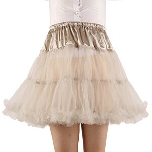 SHIMALY Women's Princess Layered Puff Skirt Mini Tutu Skirt Short Petticoat (S-M, Gray)