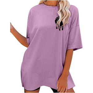 Summer Tops For Women Uk 0406c4948 Womens T Shirts Graphic Oversized Sleeping Short Sleeve Blouses Summer Tops Uk Size 18D Slogan Drop Shoulder Tops Loose Pullover Tees Basketball Front Back Letter Print Dropped Clearance Size 8-18