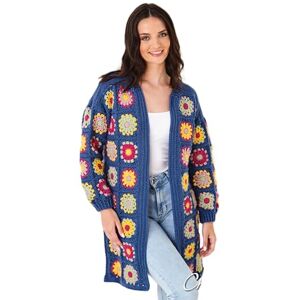 King Cole Ladies Double Knit Crochet Pattern Easy Long or Cropped Cardigan (5943), Multi, 28'' - 54''