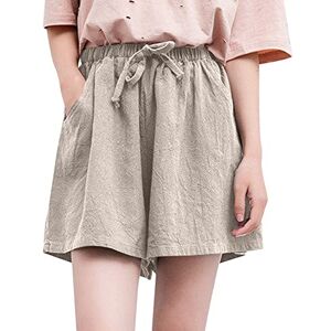 Yellsong Knee Length Shorts Solid Wide Legs Shorts Drawstring Shorts Casual Teen Girls Summer Beach Holiday Shorts Wide Leg High Waist Straight Shorts with Pockets Khaki