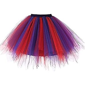 Générique Multicolor Candy Color Skirt for Women Support Half Body Puff Colorful Petticoat Small Short Skirt H Medium, Af, XL