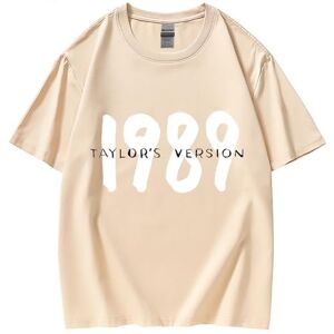 Fervex Country T Shirt Women Taylor Merch, Lightweight Breathable Tee, Merchandise for Family Friends Fans (Color : Beige, Size : L)