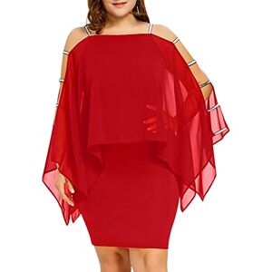 TDEOK Women's Plus Size Wedding Guest Lace Swing Dress Retro Half Sleeve Off Shoulder Formal Evening Prom Cocktail Midi Dress Striped Dress Women, red, XXL