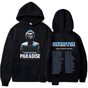 OUHZNUX Cotton Hoodie The Weeknd Y2k Fashion Sweatshirt Women/Men Abel Tesfaye Pullover Long Sleeve Round Neck Unisex Oversized Hoodie XS-3XL-Black XS