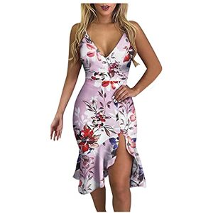 Goddessss LindoMaker Plus Maxi Dress Womens Dresses Casual Spring Dresses Party Casual Knee Length Trendy Cami Dresses Hawaiian Dresses(Cb-Pink,Small)