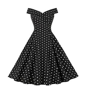 Today Big Promotion 50s Styles Dress for Women UK Summer Dresses Beach Floral Print Off Shoulder Knee-Length Swing Dress Sale Vintage Swing Midi Dress Cocktail Party Evening Prom Gown Clearance