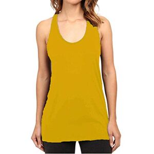 Ladies Plain Long Bodycon Racer Back Muscle Vest Womens Sleeveless Maxi Gym Top Size 8-26 (Mustard, XXXL (UK 24-26))