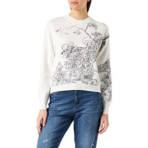 Desigual Women's JERS_Berenice Sweater, White, L