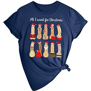 Cocila Sweatshirts for Women UK Mens Womens Christmas Shirt Santa Shirt Dirty Christmas Funny Christmas Tee Gift for Christmas Secret Santa Gift Matching Tshirts Summer Women Shirts Navy