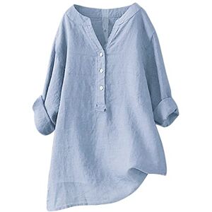 Sales Clearance Free Delivery Women Womens Long Cotton Linen Blouse Shirts Button Down Long Sleeve Collared Casual Work Plain Tops Longline Shirt Plus Size Summer Beach Cover Pullover Tunic Tops UK Sale Clearance