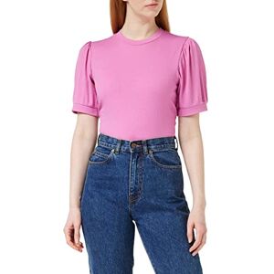 Redefined Fashion Minus Johanna Round Neck Puff Short Sleeve T-Shirt, Pink T Shirts For Women Uk, Spring T-shirt, Size XS