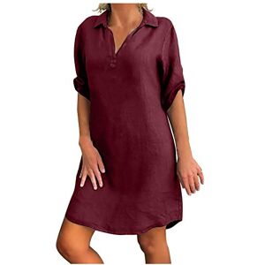 Tdeok Women's Tight V-Neck Half Sleeve Holiday Casual Dress Tunic Dress 48 50, red, 5XL