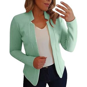 Generic Summer Trousers Short Size Women's Small Suit for Winter Long Sleeve Plain Cardigan Jacket Suit Women's Down Coat, Mint Green, 5XL