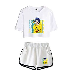 AWANO Wonder Egg Priority Tracksuit Female Two-Piece Set Summer Short Sleeve Crop Top IShorts Fashion Clothing Women Set Funny Suit-color08 XS