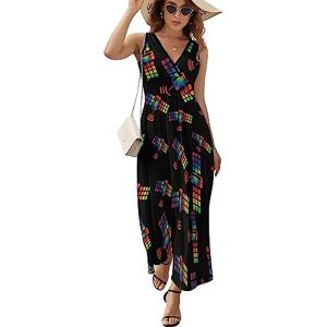 Rivngjde9438 Tie Dye Space Satellite Maxi Dress for Women Sleeveless Long Summer Dresses Beach Dresses A Line L