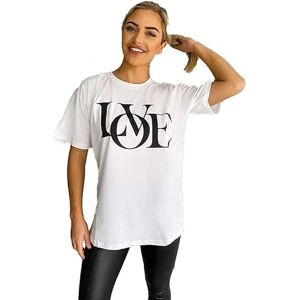 Fashionwise Womens Short Sleeve 90'S Baby Slogan Print T-Shirt Ladies Oversized Baggy Top (as8, Numeric, Numeric_12, Regular, Regular, Love White)