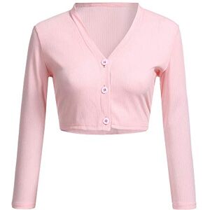 Cheap!Sale Clearance! Limited Time Discount!! Coats for Women uk Button Down 3/4 Sleeve Cropped Bolero Short Coat Cardigan Athletic Jackets for Women Full Zip (Pink, S)