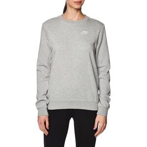 Nike DQ5473-063 W NSW CLUB FLC CREW STD Sweatshirt Women's Dk Gray Heather/White Size L