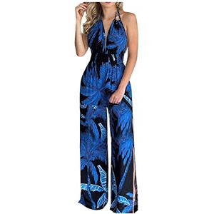 Zmtgen Shapewear Bodysuit, Coord Outfit Women Baggy Jumpsuits For Uk Dungerys Women's Fashion Digital Printing Elastic Waist Colorful Suspender Jumpsuit Playsuit Play Suits Women's Summer (3XL, Zk2-Blue)