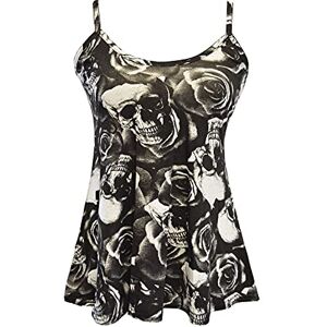 Kaz Ladies Vest Tops For Women Uk Ladies Summer Tops Cami Top Womens Vest Tops Plus Skull Print 12-14