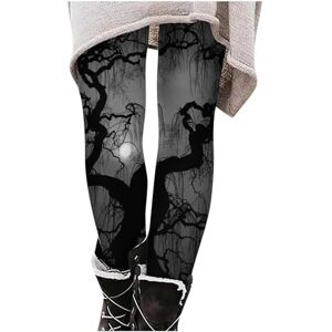 iOoppek Love Suit 8 Comfortable Slim Fit Halloween Bat Print Casual Trousers Leggings for Women Patent Trousers, black, XL