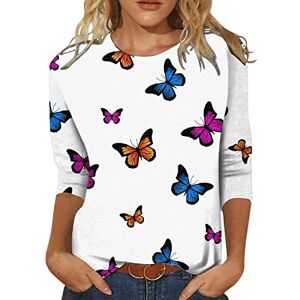 Clearance!Hot Sale!Cheap! 3/4 Sleeve Shirts for Women Cute Print Tee Casual Loose Lightweight Blouse Oversized Sweatshirts Summer 3/4 Sleeve T Shirt Landscape Painting Pattern Top Pullover Round Neck Tee Shirts