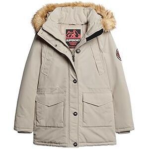 Superdry Women's Everest Faux Fur Hooded Parka Jacket, Skylark Grey, UK 12