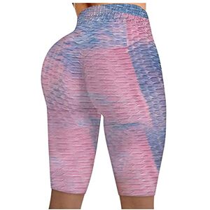 Janly Clearance Sale Womens Legging, Women Wrinkled Tie-dye Leggings Stretch Running Fitness Yoga Pants Biker Shorts for Summer Holiday