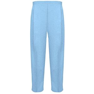 Ladies Half Elasticated Trouser Womens Stretch Waist Casual Office Work Formal Trousers Pants with Pockets Plus Big Size(Sky Blue,UK 10/29 Inch Inside Leg)
