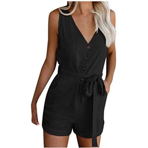 Deals Of The Day Sale Prime Women Casual Long Sleeve Loose Jumpsuit Loose Casual Sale UK Ladies Pyjamas 3/4 Leg Sleeveless All in One V-neck Cami Playsuit Plus Size Trousers for Women 20-22 Uk Valentines Gifts for Her