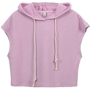 Amazhiyu Women's Hoodie, Summer Short Sleeve Hoodie Casual V-Neck Sweatshirt with Hood Lightweight Pullover Loose Tops Pink M