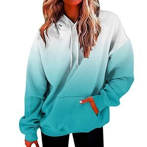 Hoodies for Women UK Gradient Printed Sweatshirts Oversized Sweatershirt Winter Long Sleeve Tops Loose Casual Fashion Blouse Jumper Y2K Autumn Hoodies Hooded Shirt Plain Pullover Sweatershirt