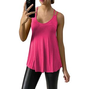 Xpose Want Clothing Ladies Strappy Back Jersey Swing A-Line Sleeveless Summer Vest Top 8 10 12 14 (as8, Alpha, s, m, Regular, Regular, Cerise)