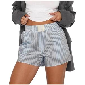 KaloryWee Summer 2024 Women's Plaid Lounge Shorts Elastic Waist Striped Pajama Bottoms Soft Loose Gingham Boxer Shorts Casual Summer Shorts