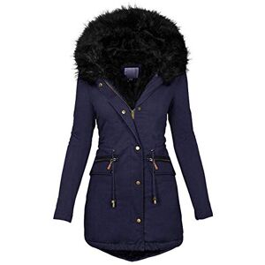 Clearance,Hot Sale,Cheap BUKINIE Womens Winter Warm Coat Hooded Fleece Lined Parkas Overcoat Faux Fur Hood Fuzzy Sherpa Outwear Jackets, XXL, Z6-navy