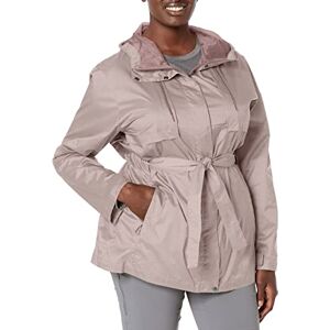 Columbia Women's Pardon My Trench Rain Jacket, Breathable, Lightweight, Stone Green, 1X Plus