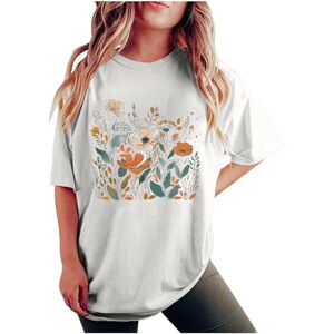 Generic Sale Clearance Blouses for Women UK Elegant Plus Size Loose Fit Blouses Tops Leisure Short Sleeve Round Neck Sunflower Graphic Print Casual Tees Shirts Tops Ladies Soft Comfy Classic-Fit Dressy Casual Tops