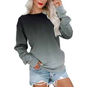 Dantazz Womens Casual Round Neck Sweatshirt Long Sleeve Top Cute Pullover Loose Version Pullover Sweater Womens Cotton Tees (c-F, S)
