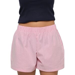 Acrawnni Women's Y2K Striped Shorts Elastic High Waisted Straight Leg Pajama Pants Summer Shorts Bottoms Beach Nightclub Streetwear (B-Pink, M)