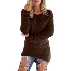 Zeiayuas Womens Fleece Tops Long Sleeve Sherpa Pile Pullover Fuzzy Fleece Sweatshirt Ladies Winter Warm Jumper Teddy Fluffy Tunic Top Loose Solid Color Crewneck Sweater UK